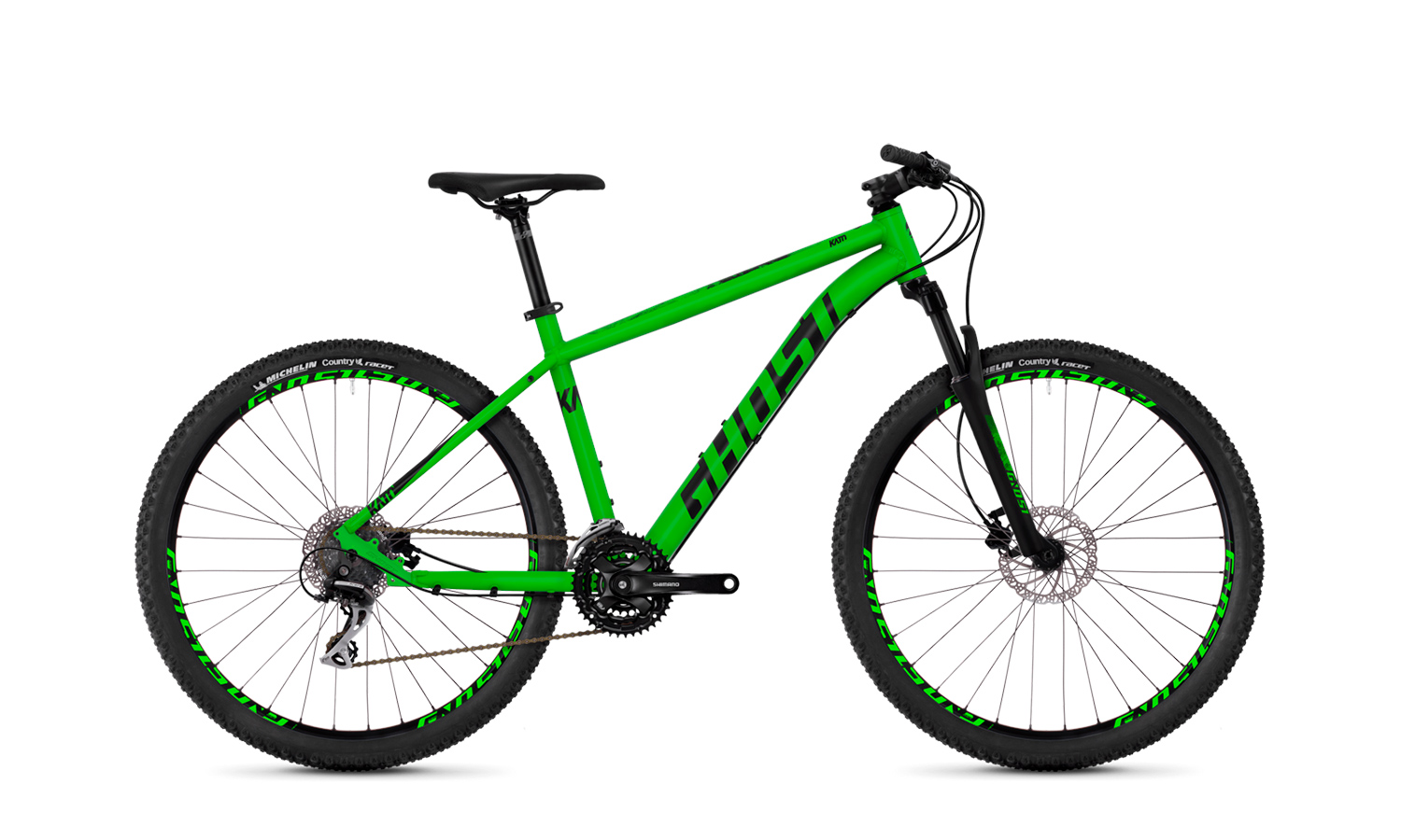 Фотография Велосипед Ghost Kato 3.7 27,5" (2019), размер рамы L, Зелено-черный